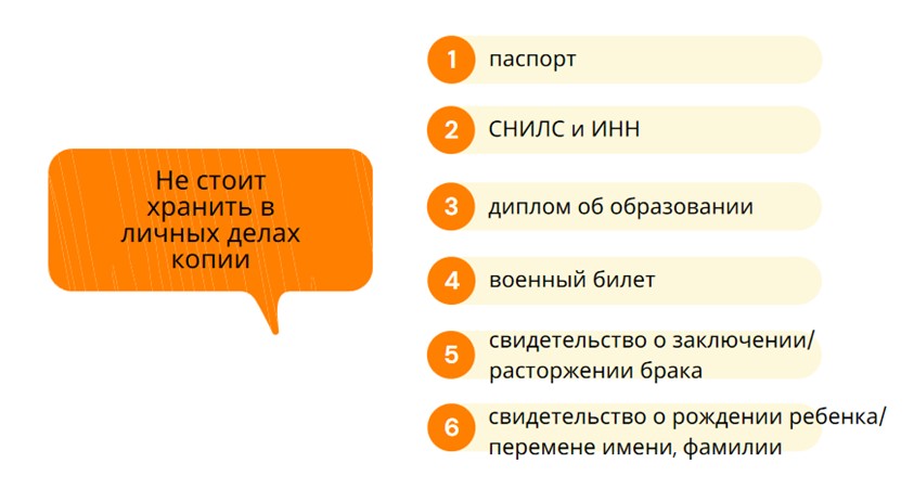 Хранение копий документов работника