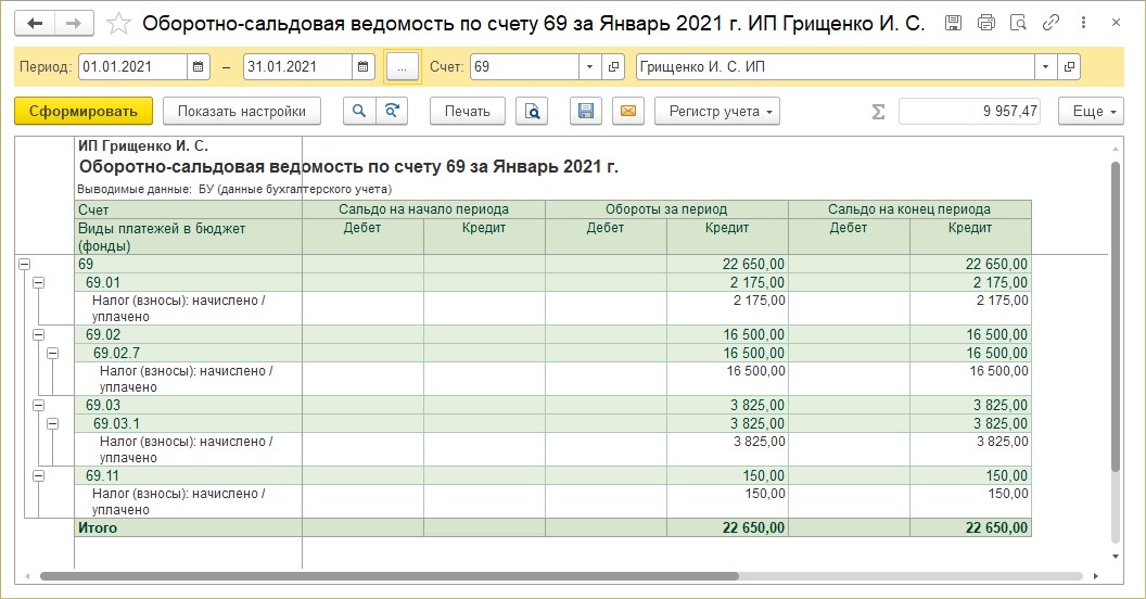 Счет 20 документы